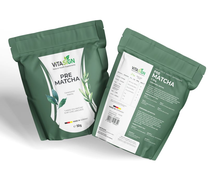 VITASIGN PRE Matcha – 100% Ceremonial Grade Green Tea Powder (50g) - Image 3